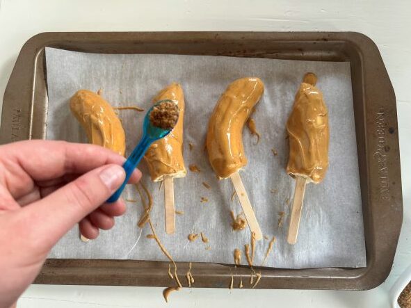 frozen banana popsicles