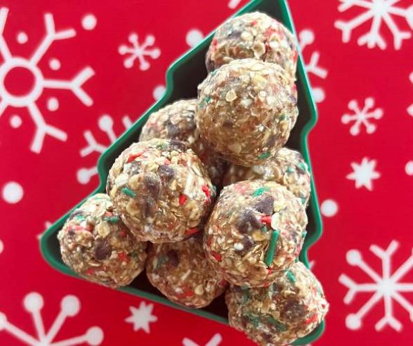 Christmas Peanut Butter Bliss Balls