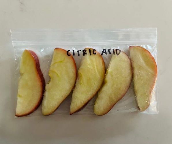 Citric acid to keep apples from browning