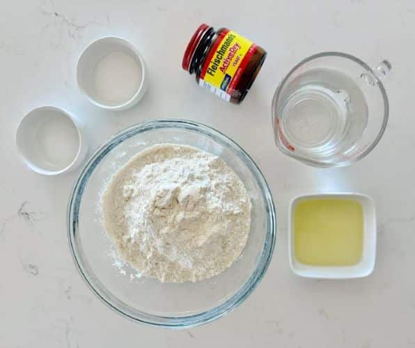 ingredients for homemade pizza dough