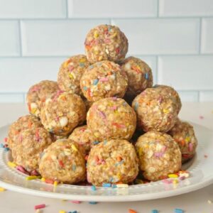 birthday cake protein balls