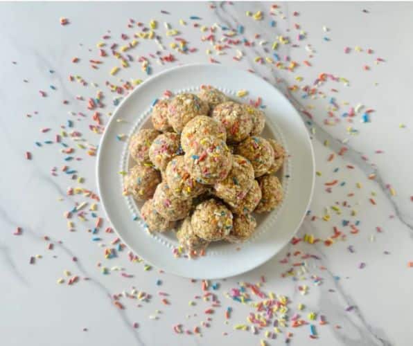 Birthday Cake Protein Balls