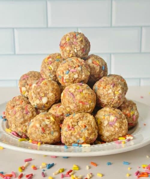 Super Easy Birthday Cake Protein Balls – 7 Ingredients