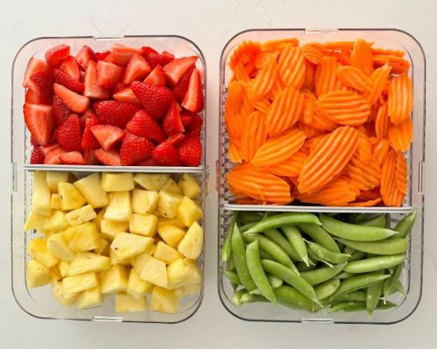 prepping fruits and vegetables