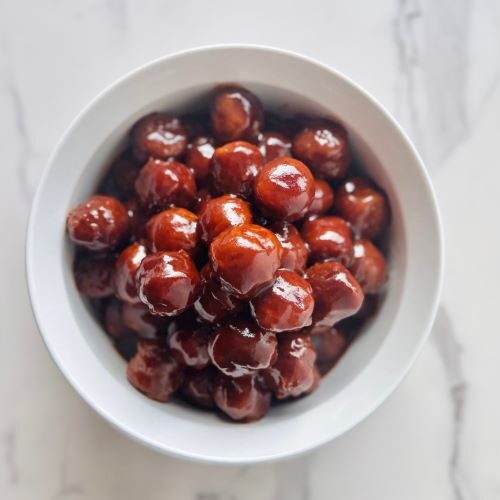 Three Ingredient Grape Jelly BBQ Meatballs